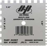 Marshalltown 6287 Spreader, 1/16, 1/8, 1/4 in Notch, 4 in W Blade, Notched Blade, Plastic Blade