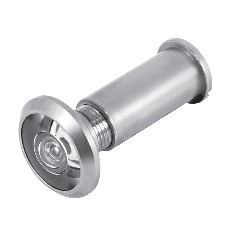 Defender Security U 10348 Door Viewer, 200 deg Viewing, 1-3/8 to 2-1/8 in Thick Door, Brass, Satin Nickel