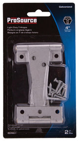 ProSource LTH-G04-C2PS T-Hinge, Galvanized Steel, Galvanized Brass Pin, Fixed Pin, 180 deg Range of Motion, 26 (Pair) lb