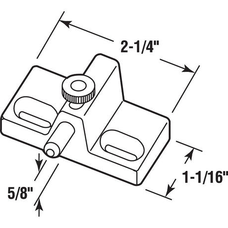 Prime-Line U 9866 Door Slide Bolt Lock, Aluminum, Aluminum, 1-3/8 to 1-3/4 in Thick Door