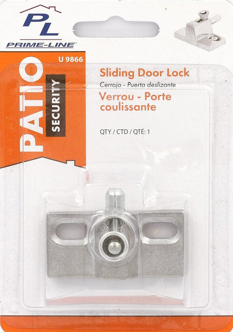 Prime-Line U 9866 Door Slide Bolt Lock, Aluminum, Aluminum, 1-3/8 to 1-3/4 in Thick Door
