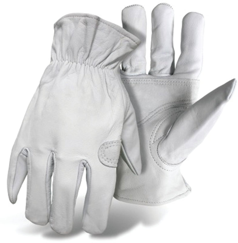 BOSS 4060L Leather Gloves, Women's, L, Keystone Thumb, Open, Shirred Elastic Back Cuff, Goatskin Leather