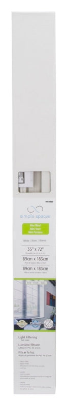 Simple Spaces PVCMB-19A Blind, 72 in L, 35 in W, Vinyl, White