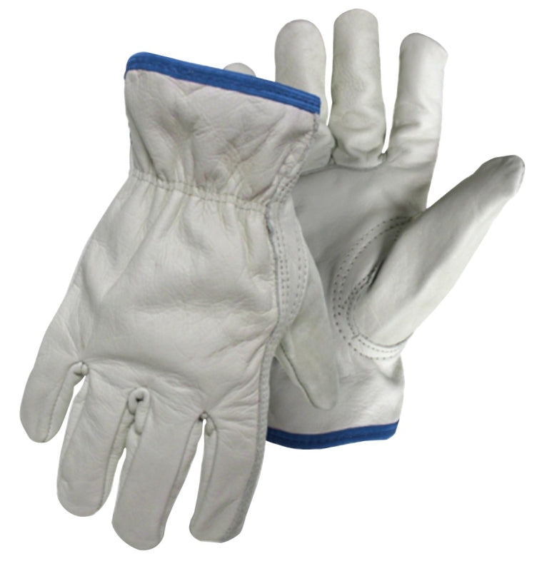 Boss 4063L Gloves, L, Keystone Thumb, Open, Shirred Elastic Back Cuff, Buffalo Leather