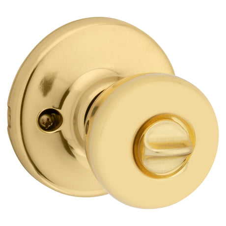 Kwikset 400T 3CP6K6 Entry Knob, Knob Handle, Polished Brass, K6 Keyway, 3 Grade