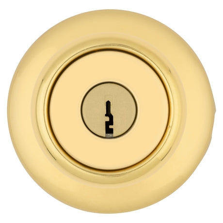 Kwikset 400T 3CP6K6 Entry Knob, Knob Handle, Polished Brass, K6 Keyway, 3 Grade