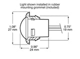 PM V181R-BT2 Marker Light, 9/16 V, LED Lamp, Red Lens, Grommet