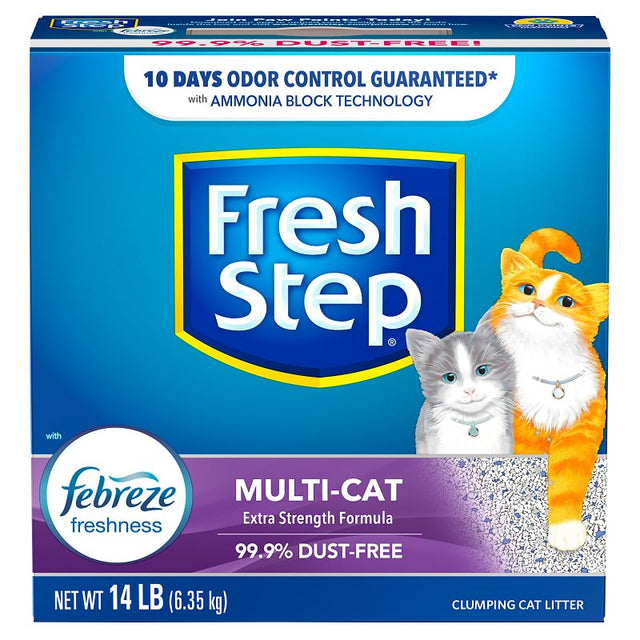 Fresh Step Multi-Cat 2049 Cat Litter, Granules/Speckles, 14 lb, Pack of 3