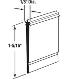 Prime-Line M 6023 Bottom Sweep, 1/8 in W, 1-5/16 in H, Gray, For: Hinged Shower Doors