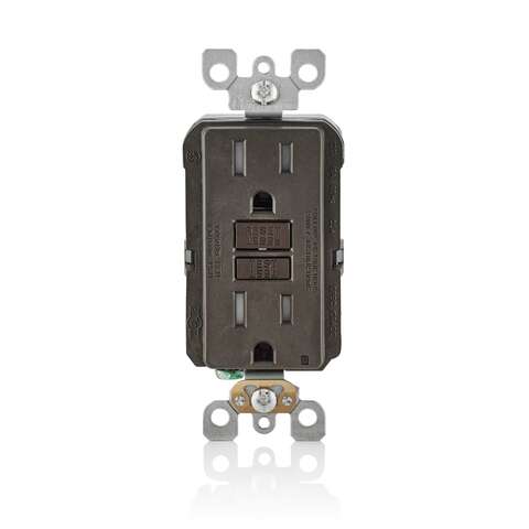 Leviton SmartlockPro 15 amps 125 V Duplex Brown GFCI Outlet 5-15R 1 pk