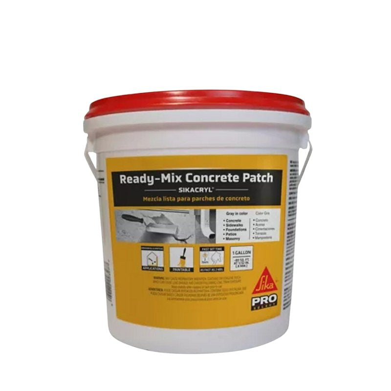 Sikacryl 878484 Ready-Mix Concrete Patch, Gray, 1 gal Bucket
