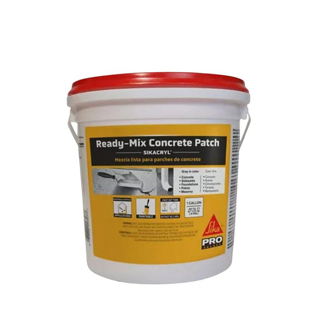 Sikacryl 878484 Ready-Mix Concrete Patch, Gray, 1 gal Bucket