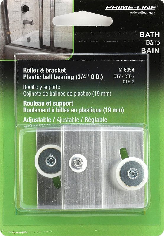 Prime-Line M 6054 Top Bracket, Sliding, Aluminum, Chrome-Plated, For: Frameless Shower Doors