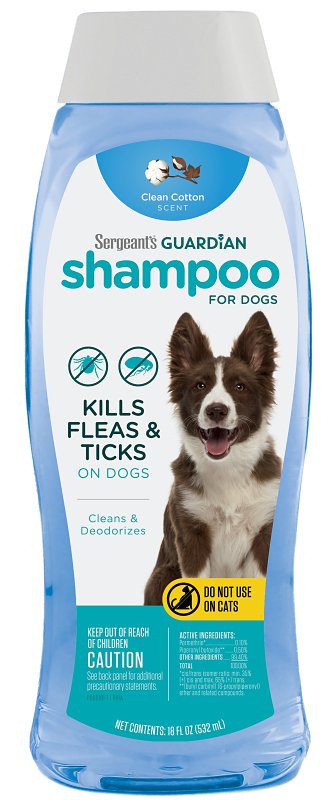 Sergeant's Guardian Series 102 Flea and Tick Shampoo, Clean Cotton, 18 oz