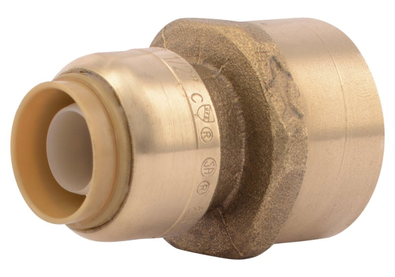 SharkBite U068LFA Reducing Connector, 1/2 x 3/4 in, FNPT, Brass, 200 psi Pressure