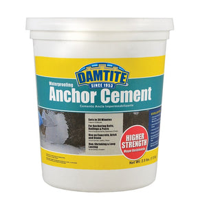 Damtite 08032 Anchoring Cement, Powder, Gray, 48 hr Curing, 2.5 lb Pail