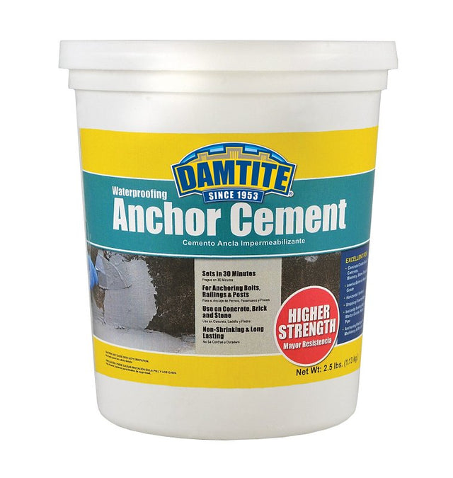 Damtite 08032 Anchoring Cement, Powder, Gray, 48 hr Curing, 2.5 lb Pail