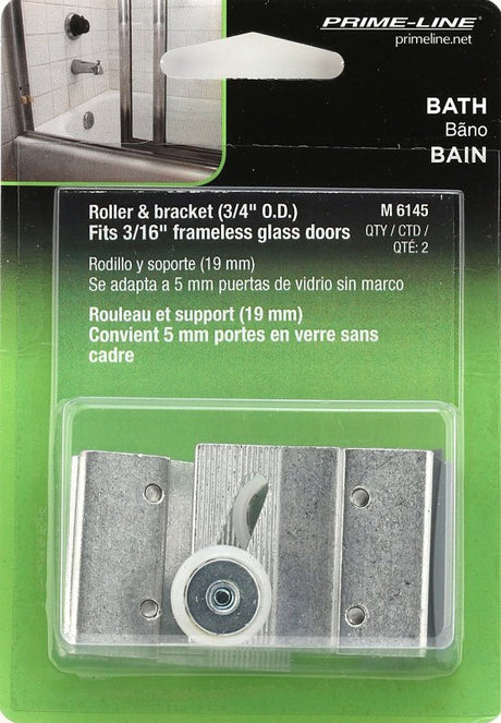 Prime-Line M 6145 Top Bracket Roller Assembly, Aluminum, For: Frameless Shower Doors