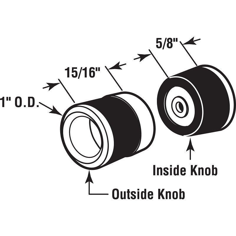 Prime-Line M 6099 Finger Pull Set, 1 in Dia Knob, Chrome-Plated