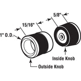 Prime-Line M 6099 Finger Pull Set, 1 in Dia Knob, Chrome-Plated