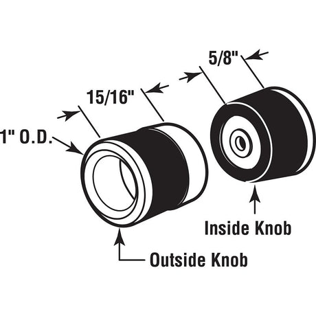 Prime-Line M 6099 Finger Pull Set, 1 in Dia Knob, Chrome-Plated