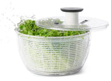 Oxo 32480 Salad Spinner, 4.95 qt Basket, 6.22 qt Bowl, 10-1/2 in Dia, 10-1/2 in W, 6 in H, Plastic, White