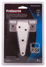 ProSource HTH-S05-C1PS T-Hinge, Stainless Steel, Brushed Stainless Steel, Fixed Pin, 180 deg Range of Motion, 70 (Pc) lb