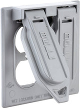 Hubbell 5148-0 Cover, 1-13/32 in Dia, 4-17/32 in W, 2-Gang, Aluminum, Gray, Powder-Coated