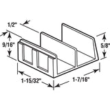 Prime-Line M 6059 Bottom Guide, Sliding, Plastic, Clear, For: Shower/Tub Enclosure Doors and Multiple Doors