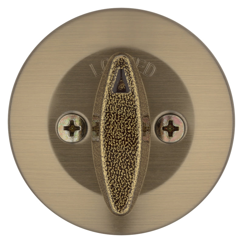 Kwikset 660 5 RCAL RCS Deadbolt, Different Key, Steel, Antique Brass, 2-3/8, 2-3/4 in Backset, KW1, K3, SMT Keyway