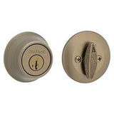 Kwikset 660 5 RCAL RCS Deadbolt, Different Key, Steel, Antique Brass, 2-3/8, 2-3/4 in Backset, KW1, K3, SMT Keyway