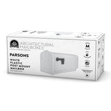 Gibraltar Mailboxes Parson PL10W0201 Series Rural Mailbox, White, 875 cu-in Capacity, Plastic, 7.9 in W, 19.4 in D