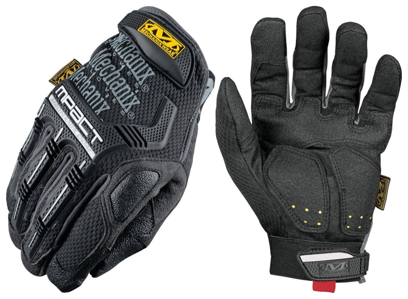 Mechanix Wear M-Pact Series MPT-58-009 Work Gloves, Men's, M, 9 in L, Reinforced Thumb, Hook-and-Loop Cuff, Black/Gray