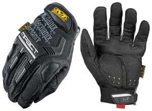 Mechanix Wear M-Pact Series MPT-58-010 Work Gloves, Men's, L, 10 in L, Reinforced Thumb, Hook-and-Loop Cuff, Black/Gray