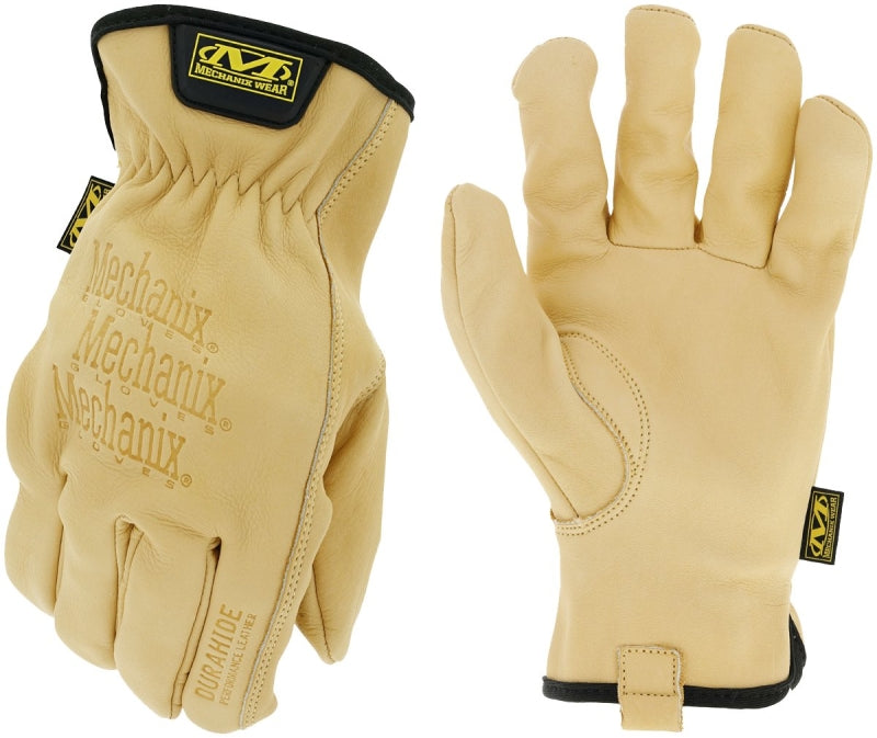 Mechanix Wear LDCW-75-009 Gloves, M, 9 in L, Keystone Thumb, Elastic Cuff, Leather, Tan