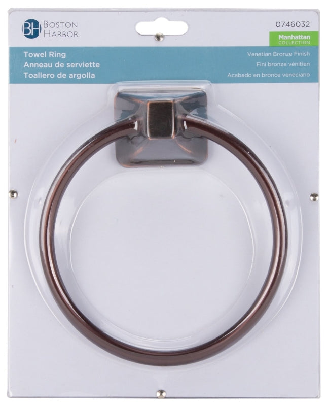 Boston Harbor 3660-35-07-SOU Towel Ring, 5-7/8 in Dia Ring, Wall