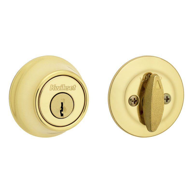 Kwikset 660 Series 660 3 6AL STR KP K3 Deadbolt, 3 Grade, Keyed Key, Zinc, Polished Brass, 2-3/8, 2-3/4 in Backset, Pack of 3