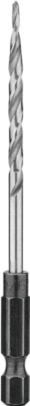 DEWALT DW2537 Drill Bit, 9/64 in Dia, 3 in OAL, Countersink, Spiral Flute, 4-Flute, 1/4 in Dia Shank, Hex Shank