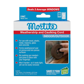Frost King Mortite F4WT Caulking Cord, 45 ft L, Woodtone