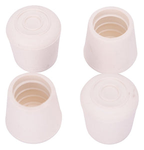 ProSource FE-50644-B Furniture Leg Tip, Round, Rubber, White, 7/8 in Dia, 1.4 in H, Pack of 16