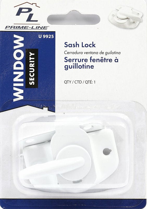 Prime-Line U 9925 Window Sash Lock, 2-1/4 in L x 49/64 in H Backplate, Steel, Painted
