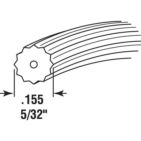 Make-2-Fit P7568 Screen Retainer Spline, 0.155 in D, 500 ft L, Vinyl, Black, Round