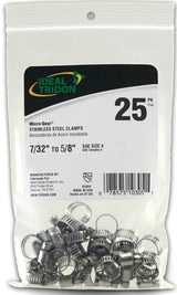 Ideal-Tridon Micro-Gear 62M Series 6260450 Worm Gear Hose Clamp, #4, 7/32 to 5/8 in, Stainless Steel