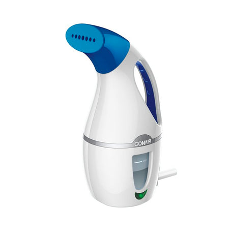 Conair GS2X Travel Fabric Steamer, 1100 W, 5 min Steam Output, 4.9 oz Water Tank, Blue/White