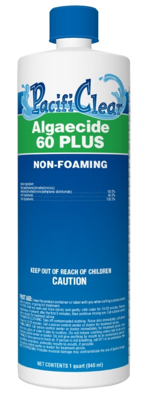 PacifiClear F053001012PC Algaecide 60 Plus, 1 qt Bottle, Liquid
