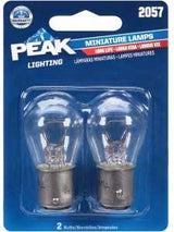 Peak 2057LL-BPP Miniature Automotive Bulb, 400 Lumens, 12.8 V, 27 W, Bayonet, Clear, Incandescent Lamp