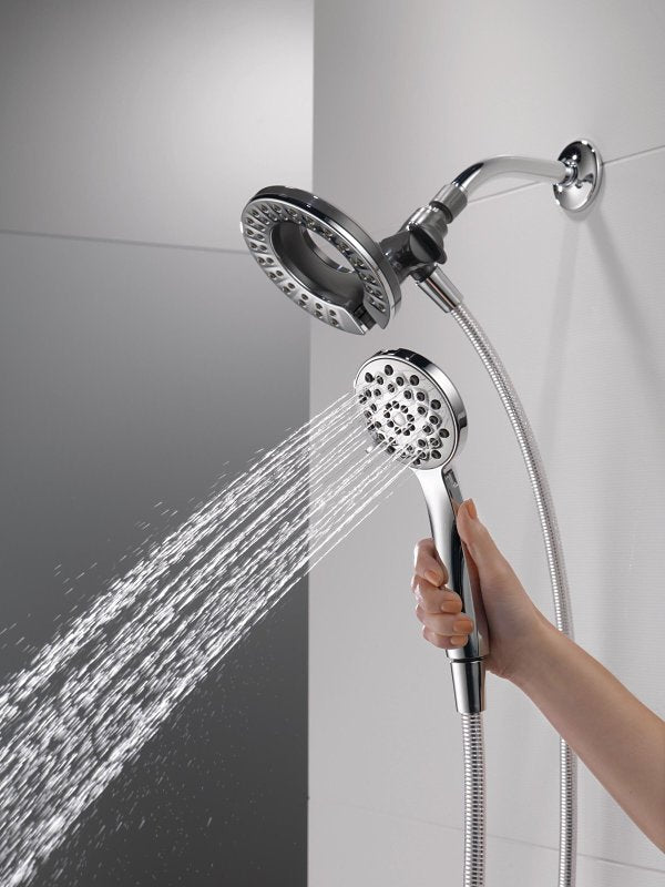 Peerless 76955C 2-in-1 Combo Shower Head, 1.75 gpm, 4-Spray Function, Chrome, 60 in L Hose, 5-15/16 in Dia