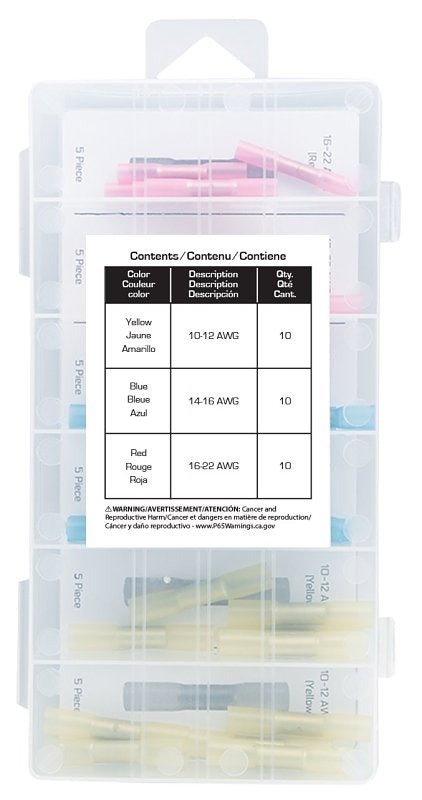 ProSource 045734683433 Butt Connector Assortment, Blue/Red/Yellow ...