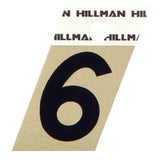 HILLMAN 1.5 in. Reflective Black Aluminum Self-Adhesive Number 6 1 pc, Pack of 6