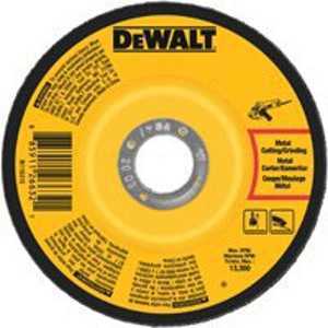 DEWALT DWA4510 Grinding Wheel, 4 in Dia, 1/8 in Thick, 5/8 in Arbor, 24 Grit, Very Coarse, Aluminum Oxide Abrasive